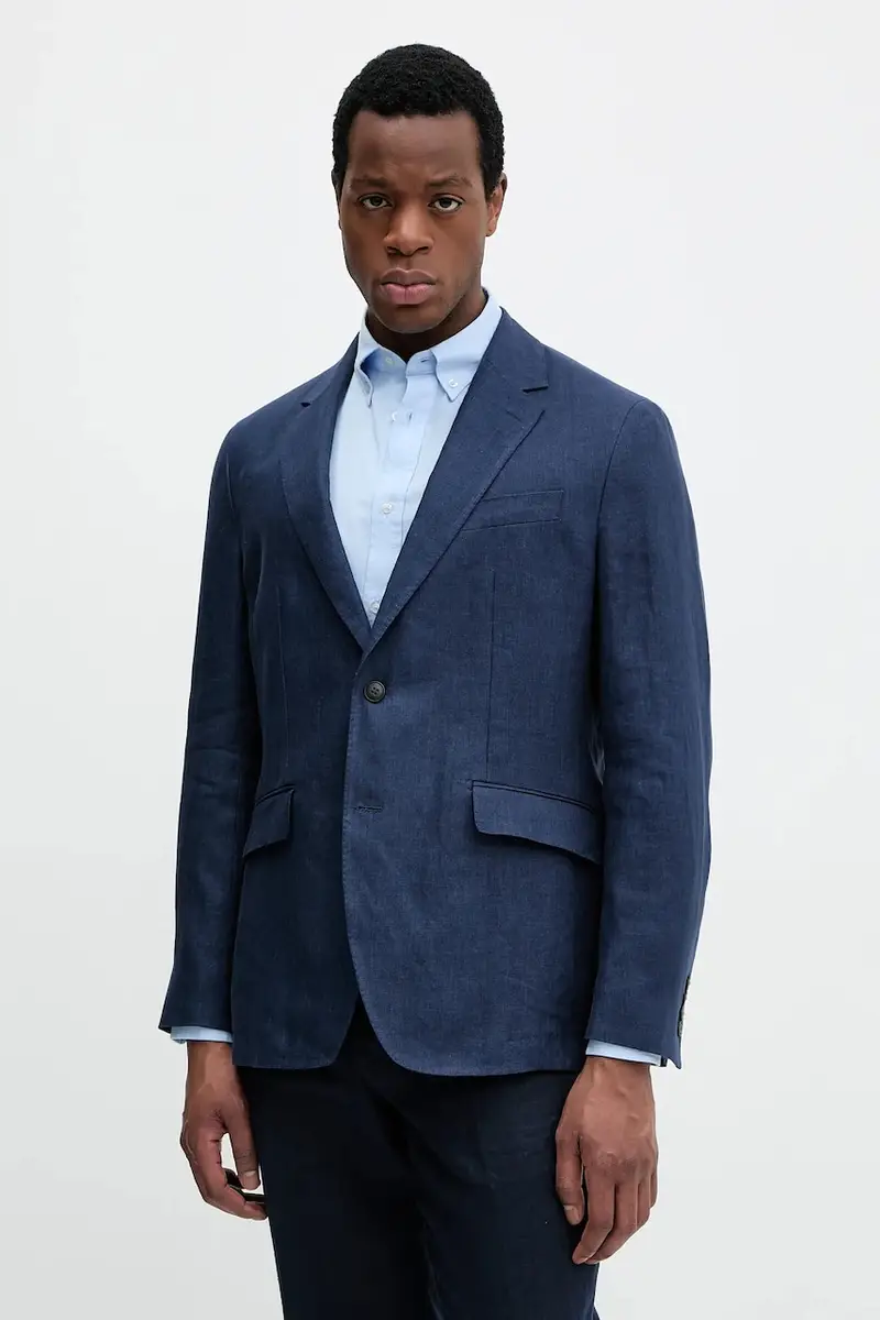 giacca in lino uomo colore blu navy HM443515R