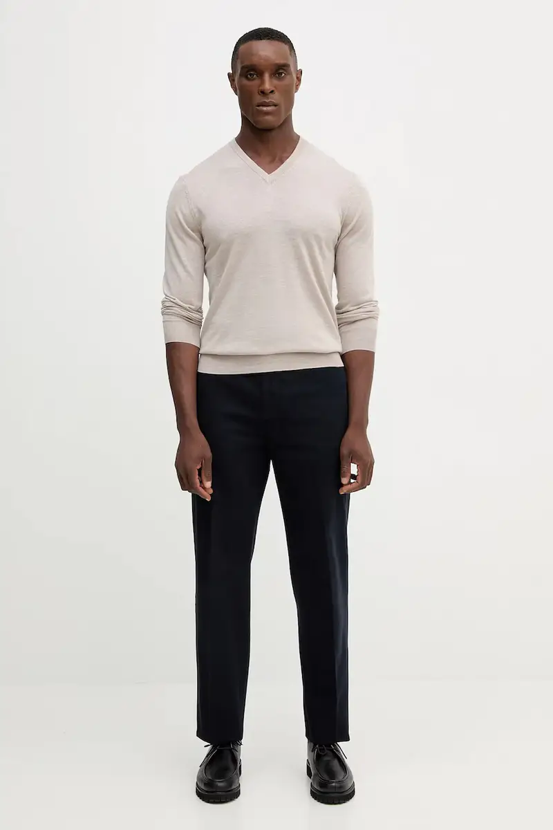 maglione in lana uomo colore beige HM7000001 miniatura 2