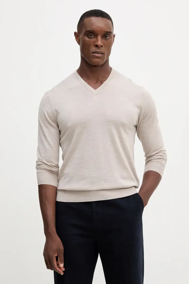 maglione in lana uomo colore beige HM7000001