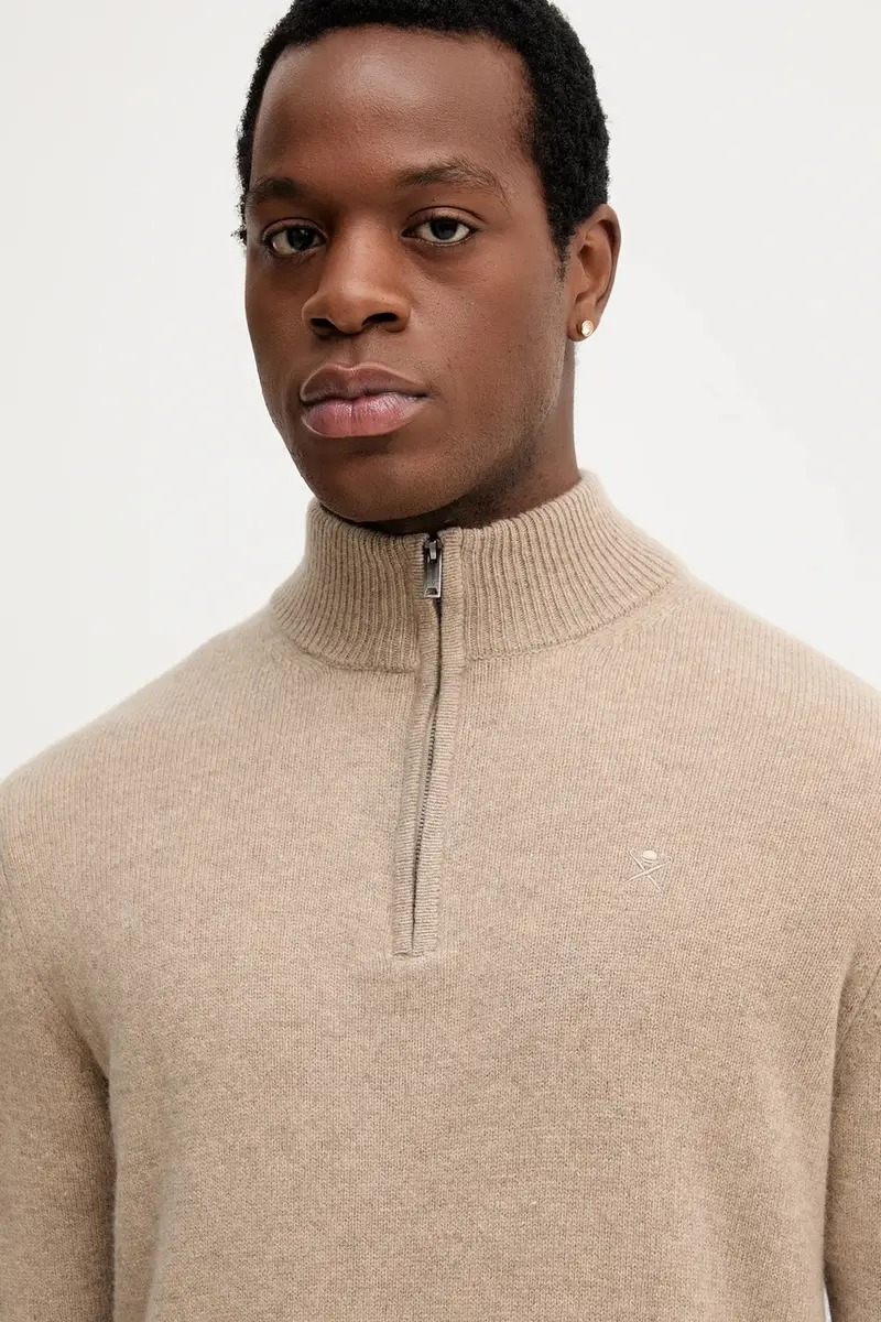 maglione in lana uomo colore beige HM7000078 miniatura 4