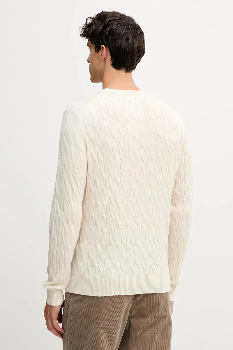 maglione in lana uomo colore bianco HM7000079 Beige miniatura 3