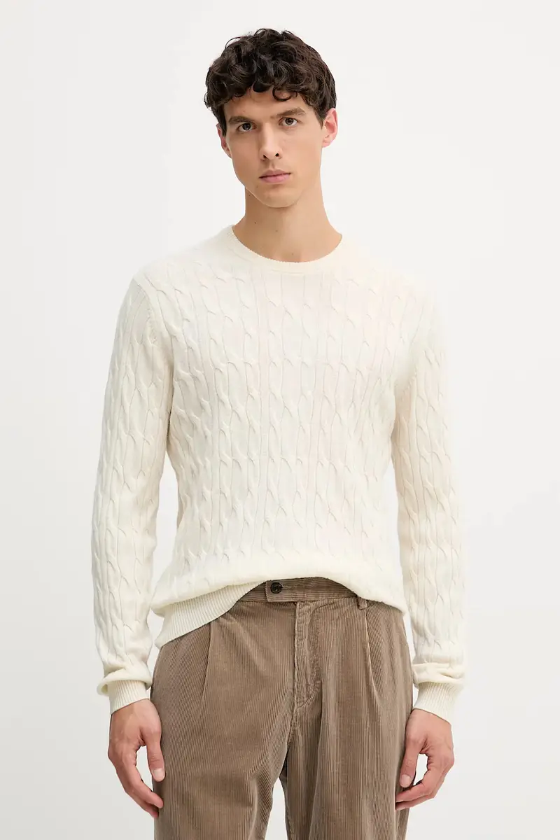maglione in lana uomo colore bianco HM7000079 Beige