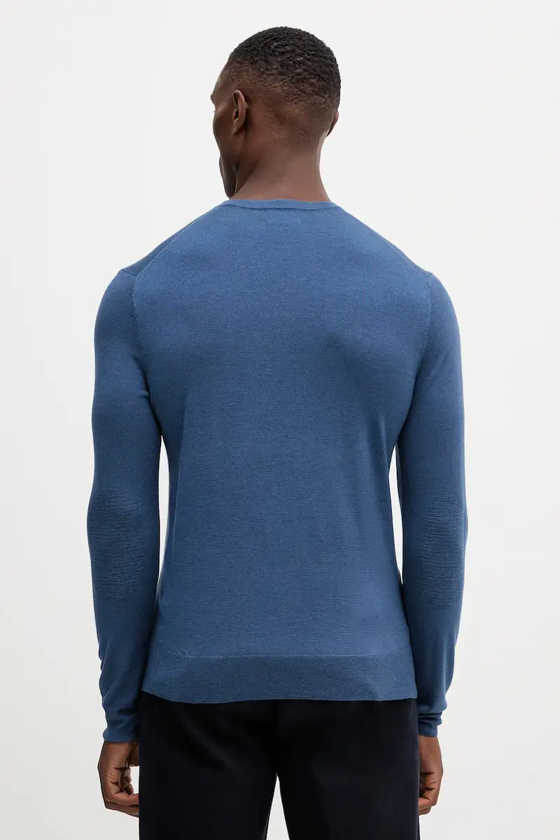 maglione in lana uomo colore blu navy HM7000001 miniatura 3