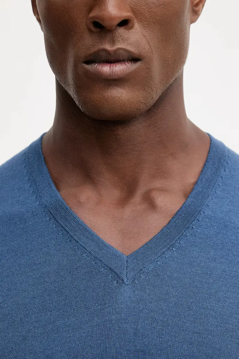 maglione in lana uomo colore blu navy HM7000001 miniatura 5