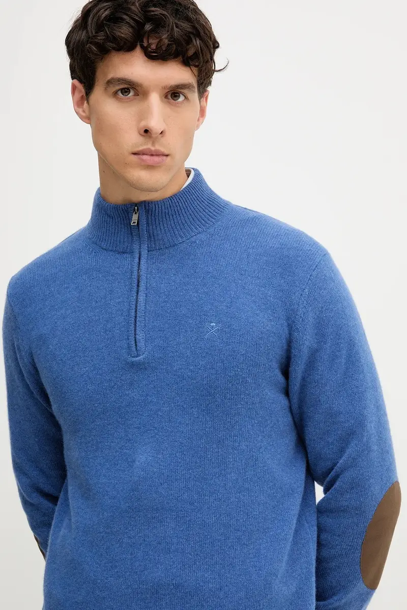 maglione in lana uomo colore blu navy HM7000078 miniatura 4