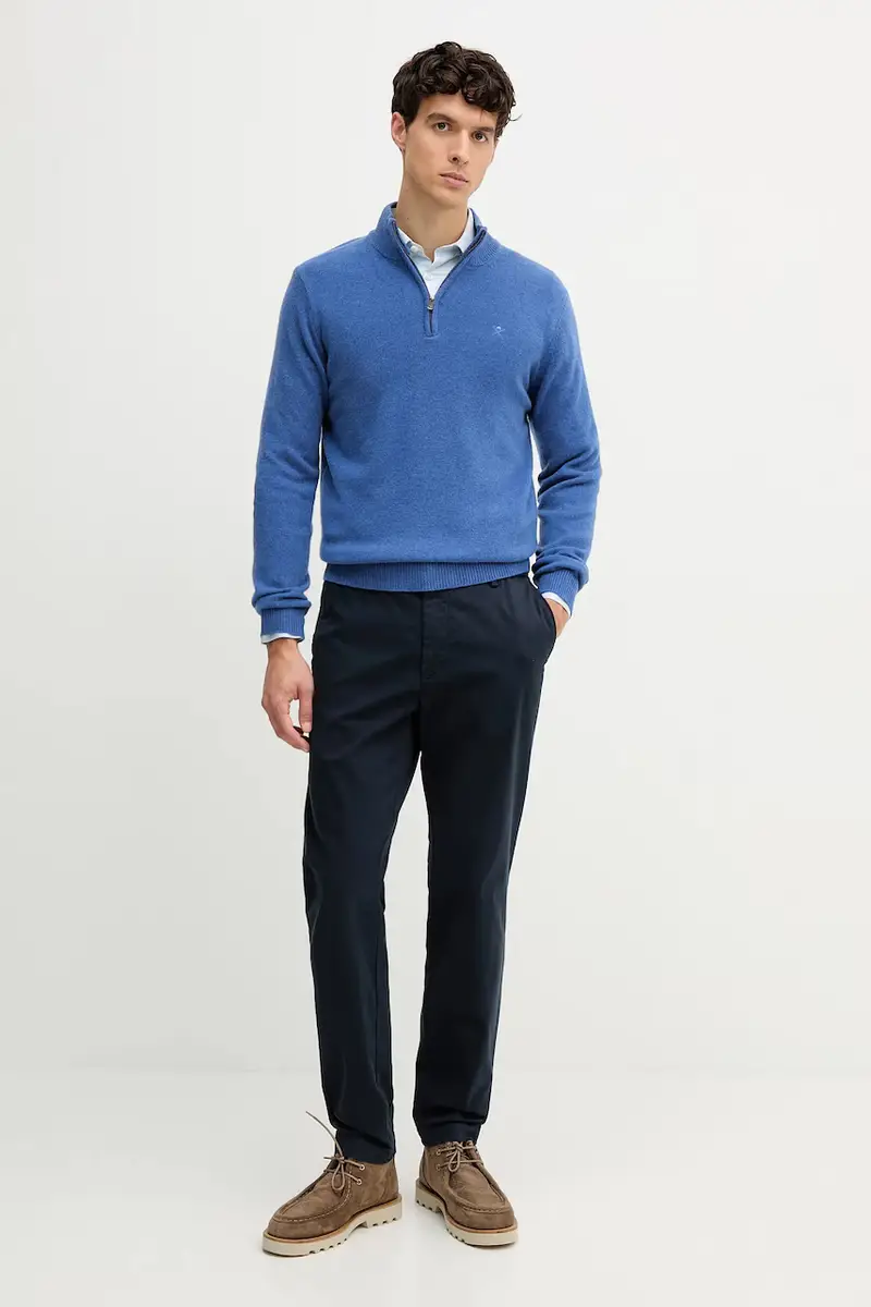 maglione in lana uomo colore blu navy HM7000078 miniatura 2