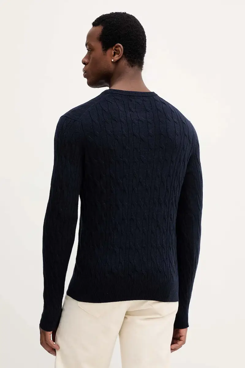 maglione in lana uomo colore blu navy HM7000079 miniatura 3