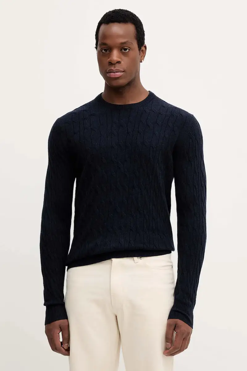 maglione in lana uomo colore blu navy HM7000079