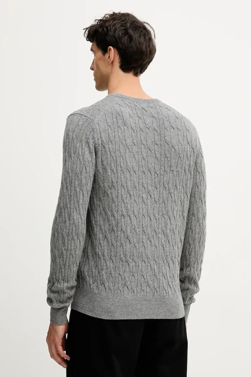 maglione in lana uomo colore grigio HM7000079 miniatura 3