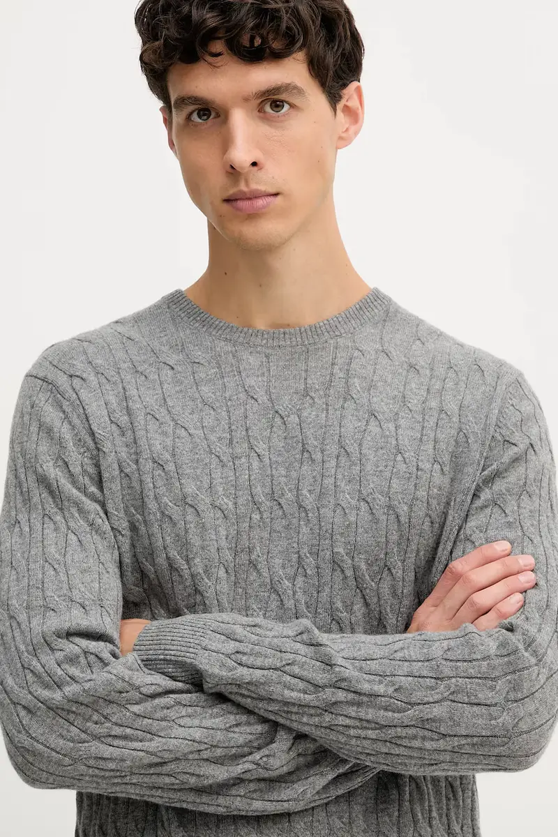 maglione in lana uomo colore grigio HM7000079 miniatura 4