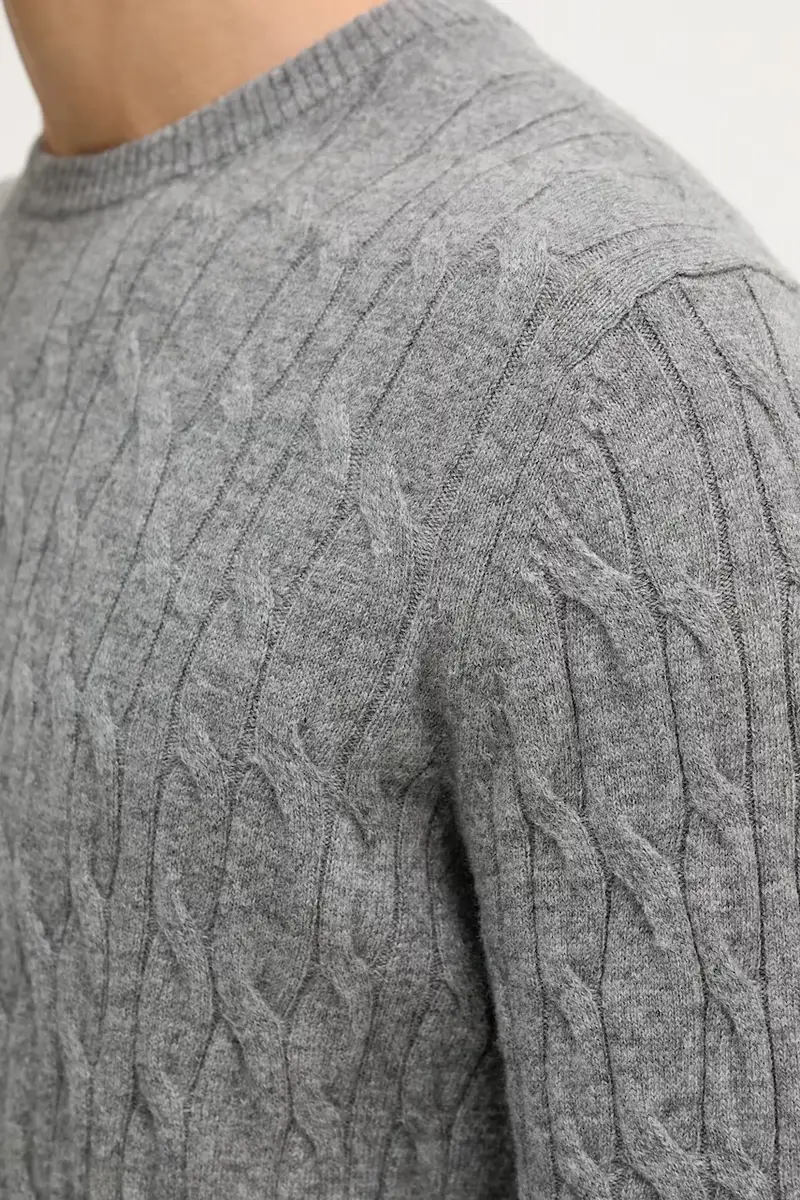 maglione in lana uomo colore grigio HM7000079 miniatura 5