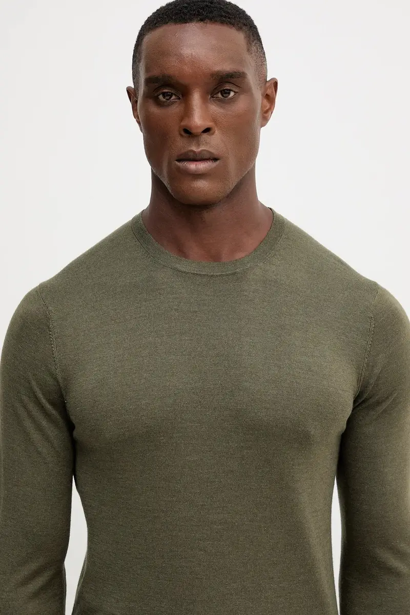 maglione in lana uomo colore verde HM7000006 miniatura 4