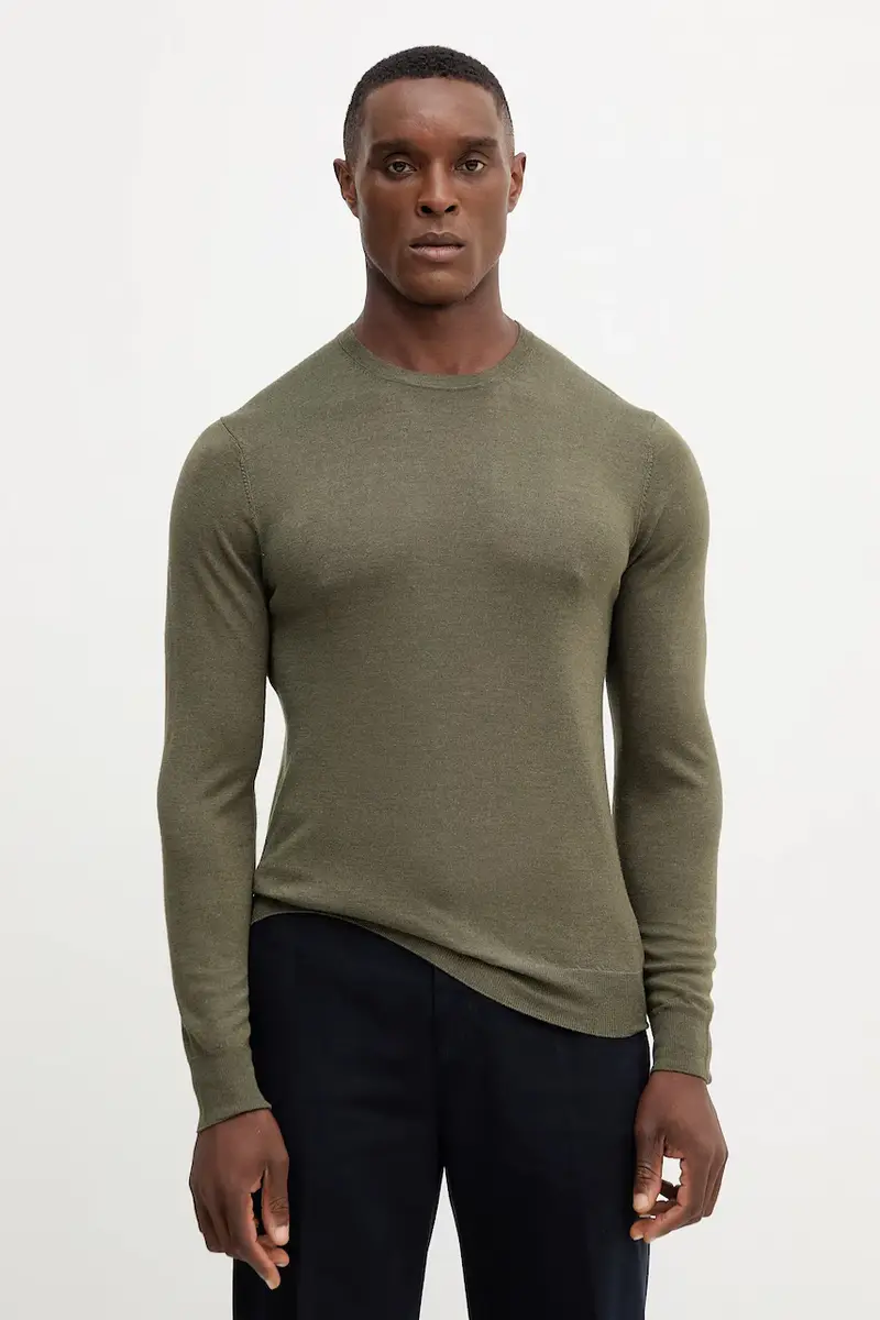 maglione in lana uomo colore verde HM7000006