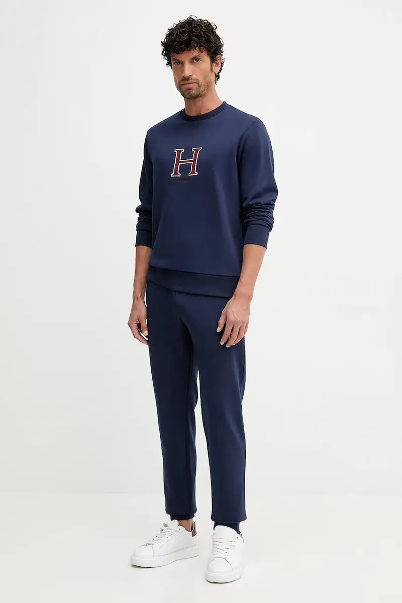 pantaloni tuta uomo colore blu navy con applicazione HM5800019 miniatura 2