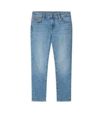 per ragazzo HK210768 Jeans blu slim fit (13años= 157cm), Casual, Cotone, Denim, moda per bambini Azzurro