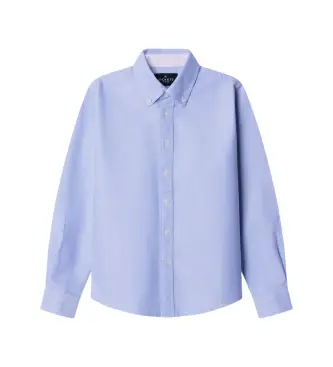 per ragazzo HK3000019 Camicia blu Oxford ESS (5años= 109cm), Casual, Manica lunga, Lyocell, moda per bambini