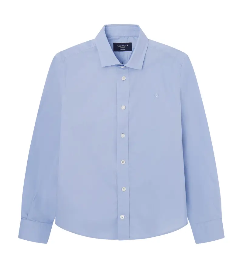 per ragazzo HK301706 Camicia Cerimoniale Blu In Popeline (9Años= 134cm), Casual, Cotone, Manica lunga, moda per bambini