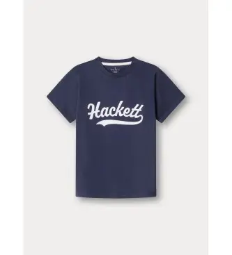 per ragazzo HK5000020 Maglietta con logo Hackett, blu navy (K02), Bianco, Casual, Cotone, Manica corta, moda per bambini