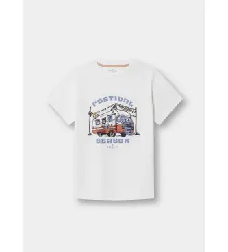 per ragazzo HK5000022 Maglietta bianca del Camper Festival (Y11), Bianco, Casual, Cotone, Manica corta, moda per bambini