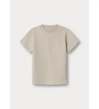 per ragazzo HK5000028 Maglietta beige a trama intrecciata (K07), Casual, Cotone, Manica corta, moda per bambini