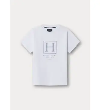 per ragazzo HK5000041 T-shirt bianca con logo Heritage H (K02), Bianco, Casual, Cotone, Manica corta, moda per bambini