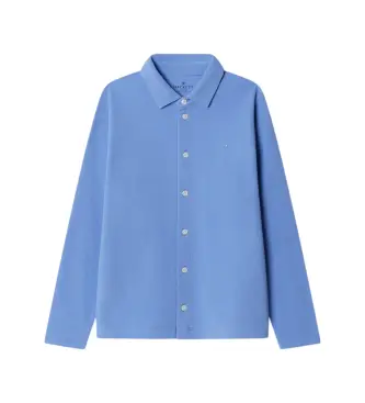 per ragazzo HK5500005 Camicia piquet blu Ls (9años= 134cm), Casual, Cotone, Manica lunga, moda per bambini