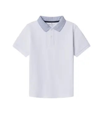 per ragazzo HK5600027 Polo bianca in seersucker ottico (3 años = cm), Bianco, Casual, Cotone, Classico, Manica corta, mod