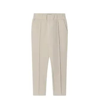 per ragazzo HK5800031 Pantaloni da jogging in interlock beige naturale (3 años = cm), Nero, Casual, Cotone, moda per bamb