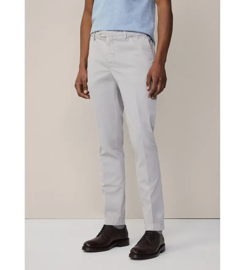 per uomo HM212487 Pantaloni chino slim Kensington grigi (36/32), Casual, Da sera, Grigio, Cotone, Classico