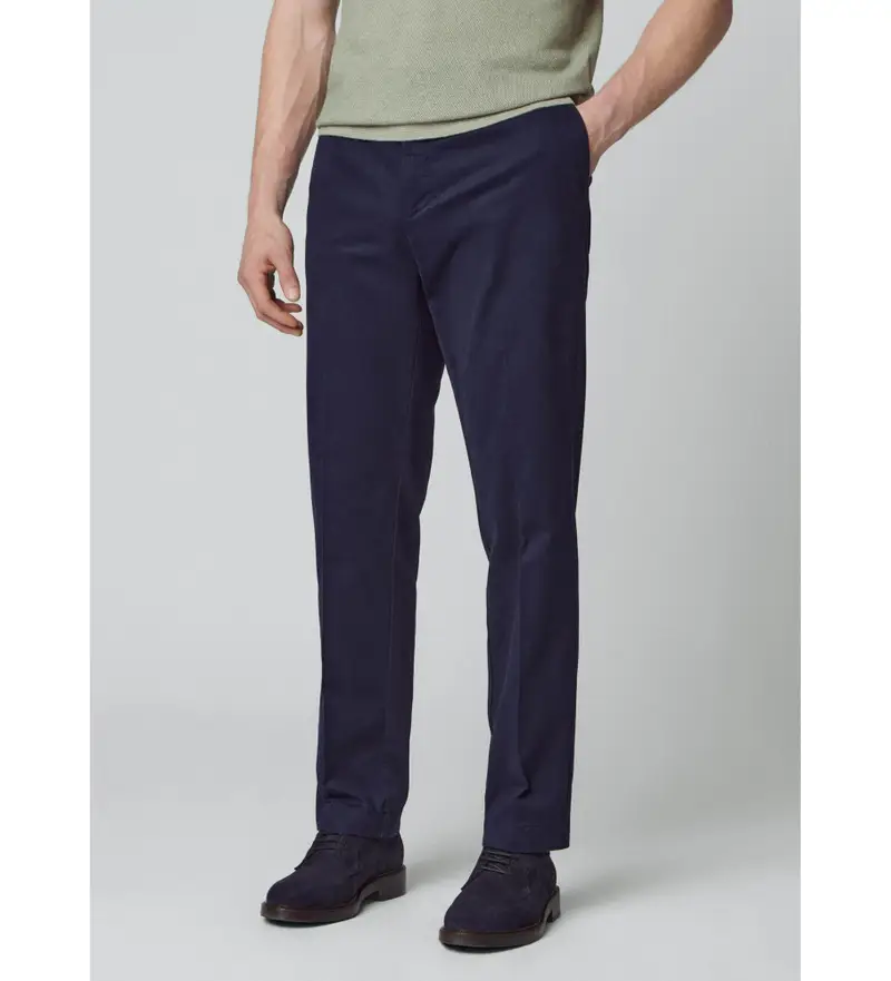 per uomo HM212488 Pantaloni Sanderson blu scuro (38/28), Casual, Cotone, Navy