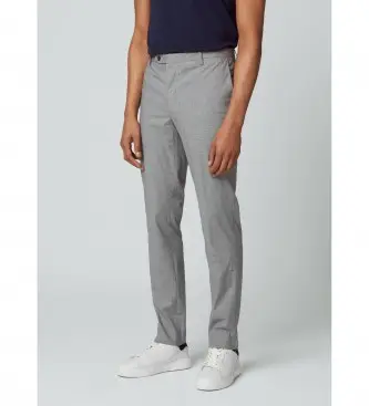 per uomo HM212501 Pantaloni micro pied de poule grigi (36/32), Casual, Grigio, Cotone