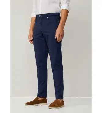 per uomo HM212698 Pantaloni chino con trama blu (38/32), Casual, Cotone