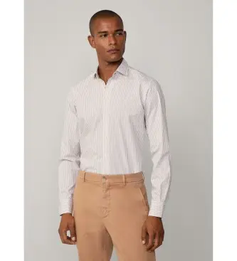 per uomo HM3010134 Camicia beige dalla vestibilità classica (S), Casual, Cotone, Manica lunga