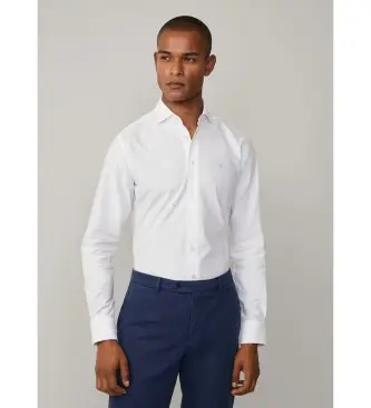 per uomo HM3010254 Camicia bianca texture slim fit (XXL), Bianco, Casual, Cotone, Manica lunga