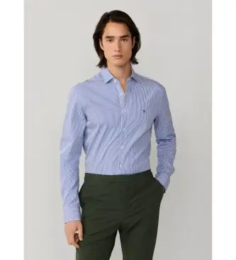 per uomo HM3010537 Camicia a righe su misura Bengala City Fit, blu (M), Casual, Da sera, Cotone, Classico, Manica lunga