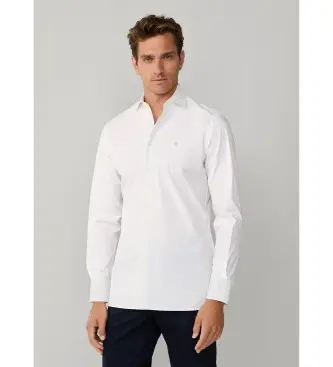 per uomo HM3010540 Camicia bianca in popeline elasticizzato dal taglio sartoriale (L), Bianco, Casual, Da sera, Cotone, Clas