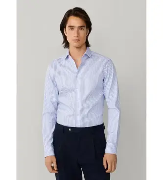 per uomo HM3010648 Camicia Oxford blu Bengala Double Face (L), Cotone, Classico, Manica lunga