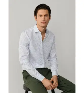 per uomo HM3010676 mini camicia blu a fiori (L), Casual, Cotone, Manica lunga