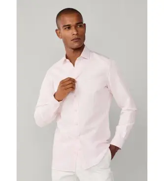 per uomo HM3010691 Camicia rosa Bengala in lino ESS (L), Casual, Cotone, Classico, Manica lunga