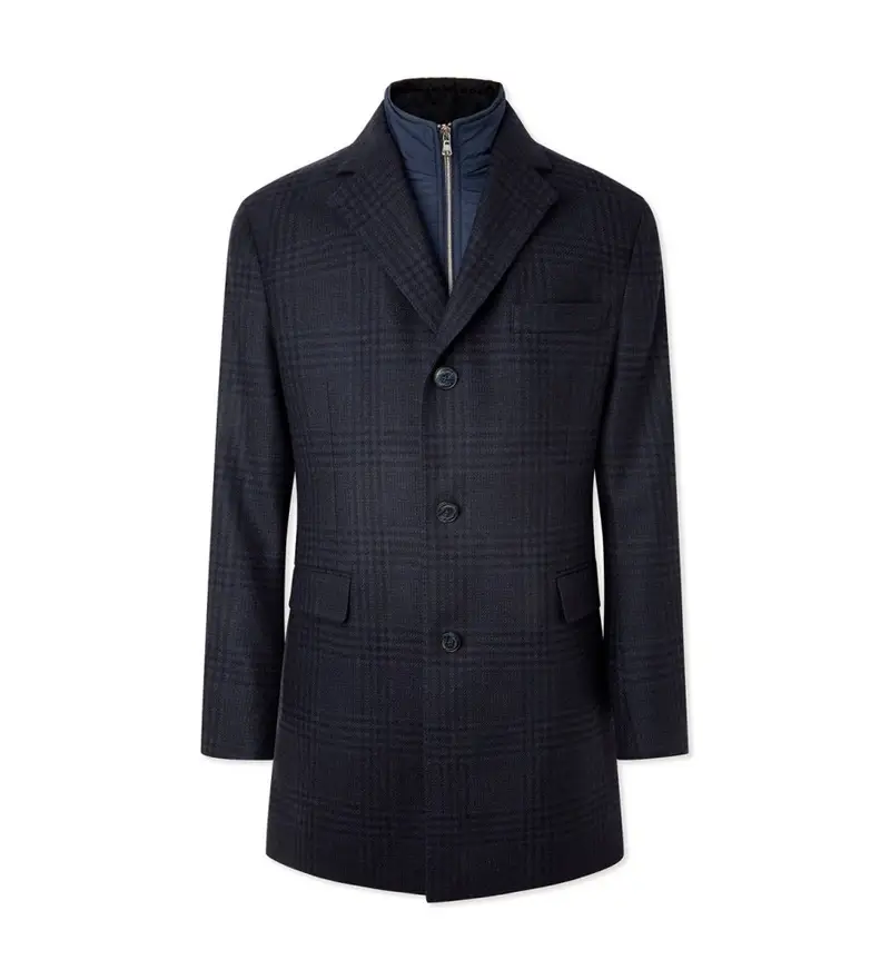 per uomo HM403064 Cappotto con pettorina blu scuro (38/32), Casual, Lana, Manica lunga, Navy