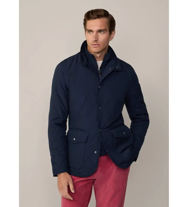 per uomo HM403225 Giacca da paddock blu scuro (XL), Casual, Poliestere, Manica lunga, Navy