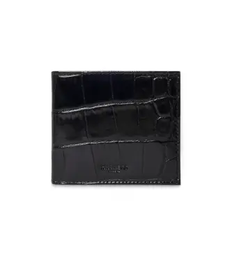 per uomo HM413578 Portafoglio pieghevole con stampa coccodrillo nera (OSFA), Nero, Casual, Pelle