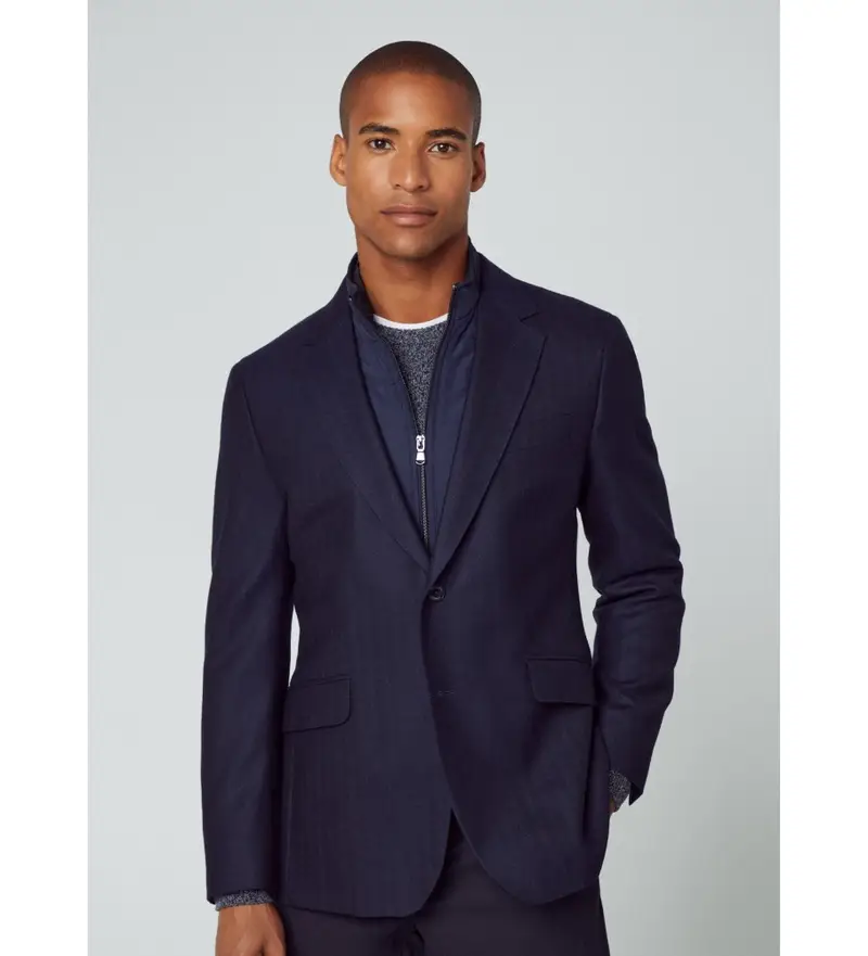 per uomo HM443291 Sformato di mare americano (46/32), Casual, Da sera, Lana, Classico, Manica lunga, Navy