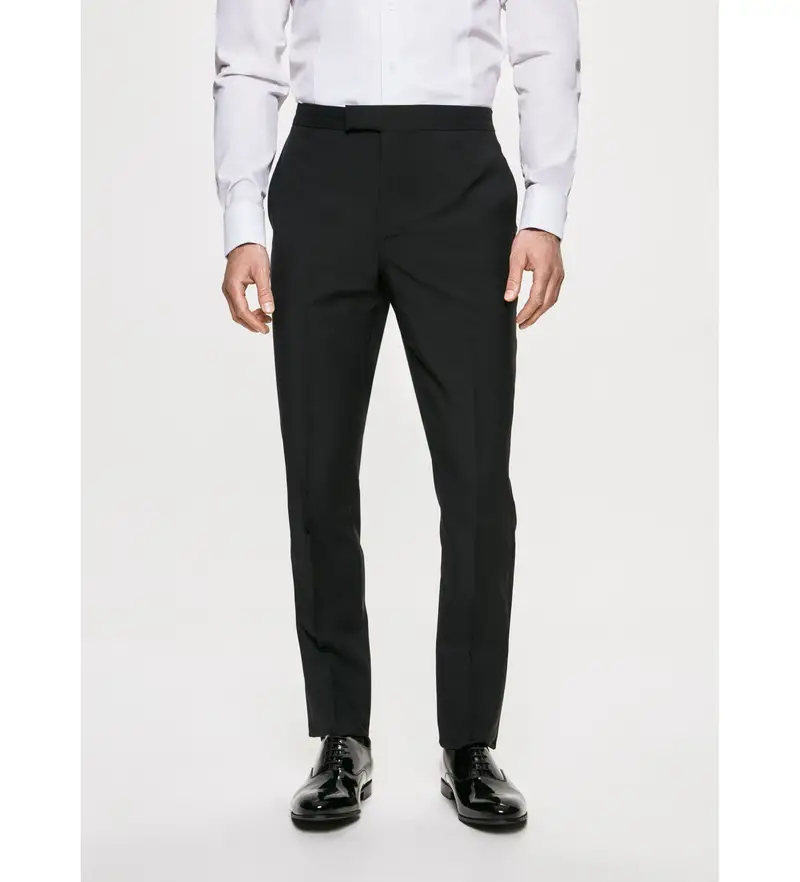 per uomo HM450240 Bellissimi pantaloni neri (32), Nero, Da sera, Lana, Classico
