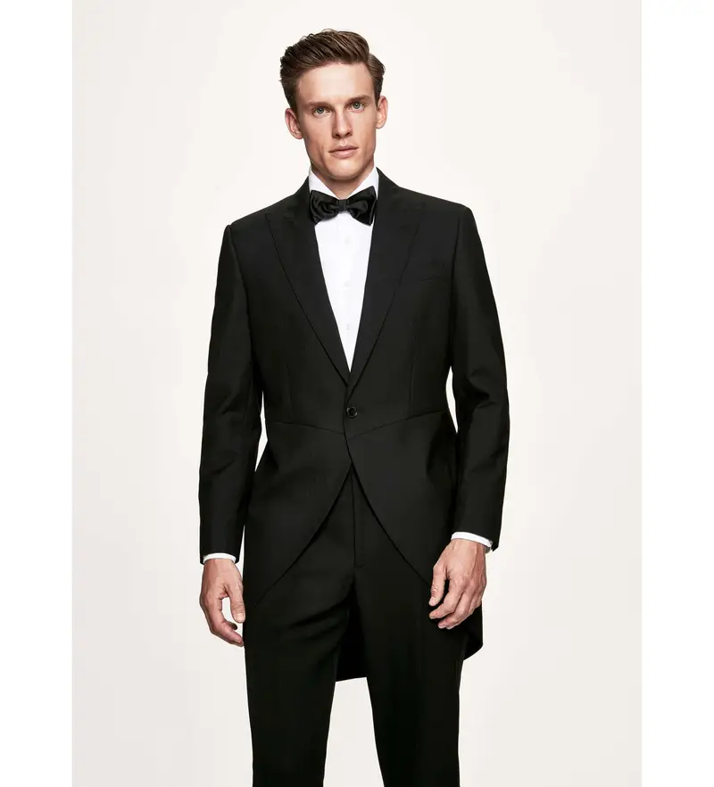 per uomo HM450244 American Morning Black (36/32), Nero, Da sera, Lana, Classico