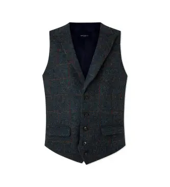 per uomo HM470488 Gilet in tweed blu scuro (46/32), Casual, Da sera, Lana, Classico, Navy