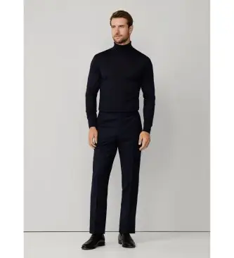 per uomo HM470591 Pantaloni blu navy semplici (31), Casual, Da sera, Lana, Classico