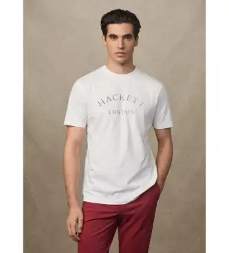 per uomo HM5000019 T-shirt classica con logo bianco (L), Casual, Cotone, Manica corta