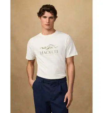 per uomo HM5000057 Maglietta bianca Peaks Classic Fit (L), Bianco, Casual, Cotone, Manica corta