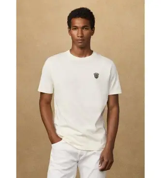 per uomo HM5000063 T-shirt bianca con logo dalla vestibilità classica (L), Bianco, Casual, Cotone, Manica corta